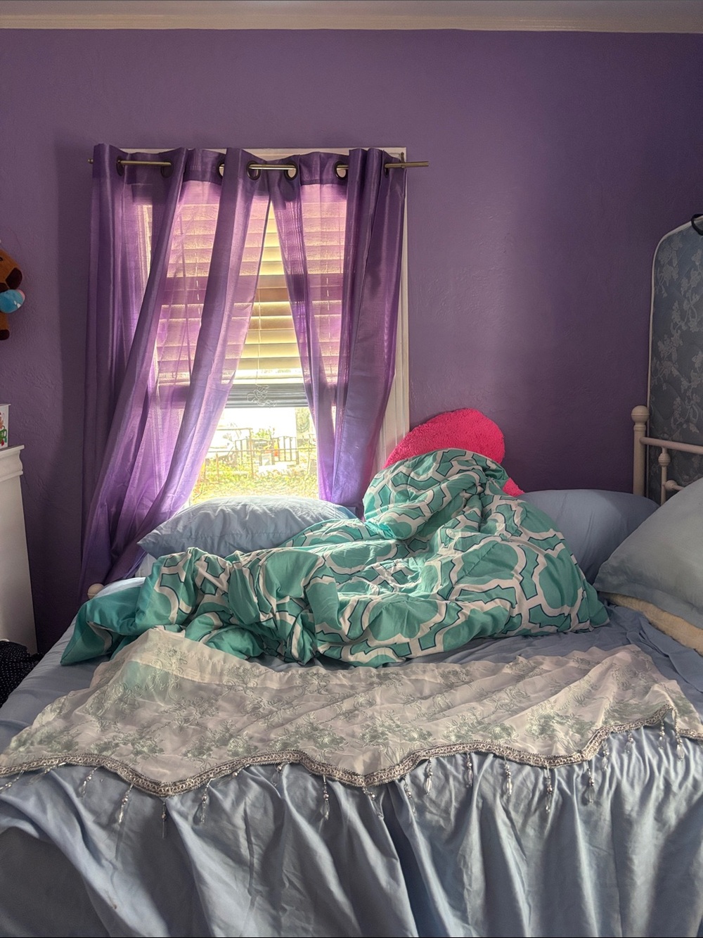 Plush Teal and White Geometric Comforter - Unbranded